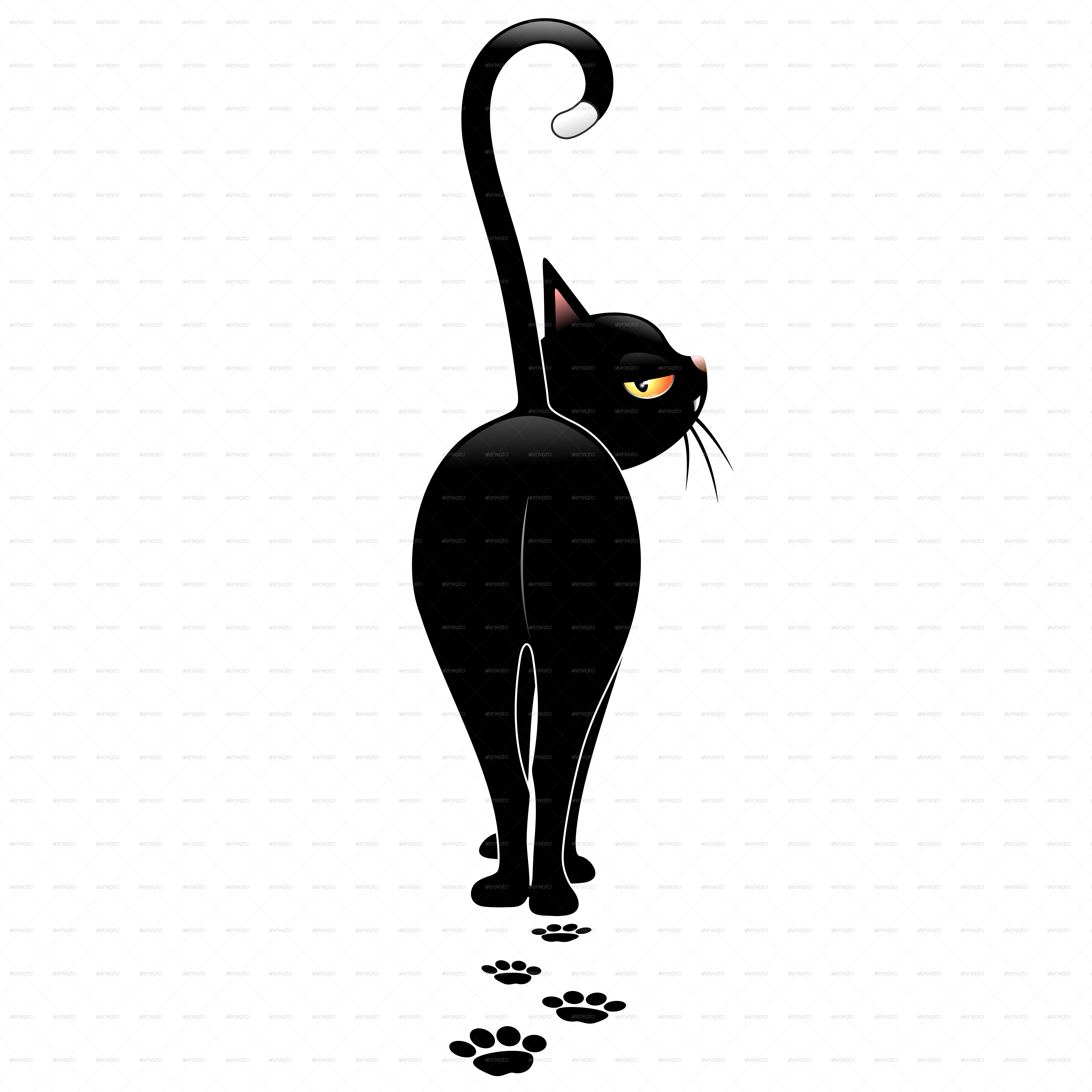 Single Drawing Of A Black Cat Single Drawing Of A Black Cat